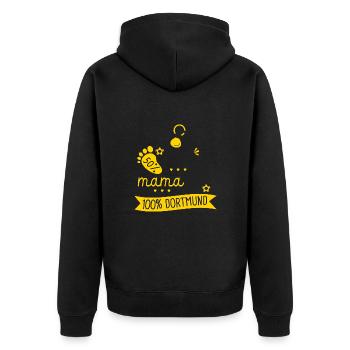 Geburt Fan des Fußballvereins Dortmund - Unisex Premium Bio Zip Hoodie - Schwarz - Hinten - Nico (187cm)