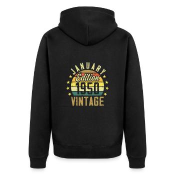 Légendes Sont Nés En Janvier 1950 - Janvier 1950 - Veste à capuche bio Premium Unisexe - noir - Dos - Nico (187cm)