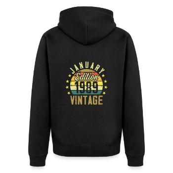 Légendes Sont Nés En Janvier 1989 - Janvier 1989 - Veste à capuche bio Premium Unisexe - noir - Dos - Nico (187cm)