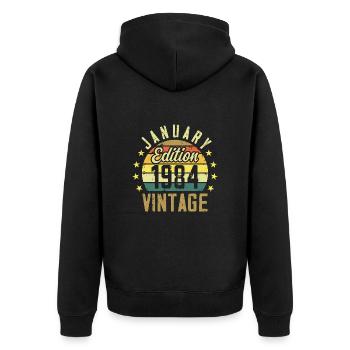 Légendes Sont Nés En Janvier 1984 - Janvier 1984 - Veste à capuche bio Premium Unisexe - noir - Dos - Nico (187cm)