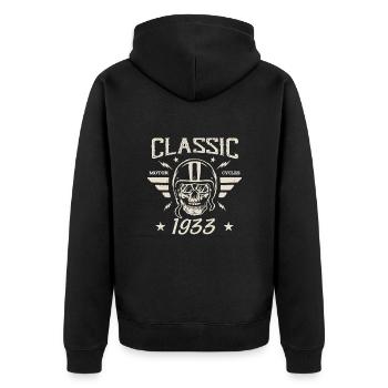Vintage Classic Birthday Gift Born in 1933 - Unisex Premium Organic Zip Hoodie - black - Back - Nico (187cm)