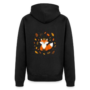 Halloween Fox - Unisex Premium Organic Zip Hoodie - black - Back - Nico (187cm)