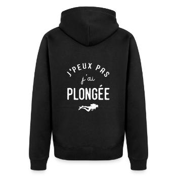 Plongée Je peux pas j ai plongée sous marine - Veste à capuche bio Premium Unisexe - noir - Dos - Nico (187cm)
