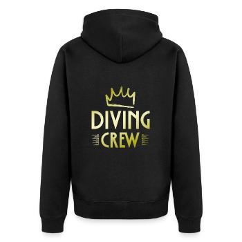 Diving Crew - Unisex Premium Organic Zip Hoodie - black - Back - Nico (187cm)