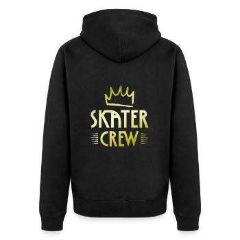Skater Crew - Unisex Premium Bio Zip Hoodie - Schwarz - Hinten - Nico (187cm)
