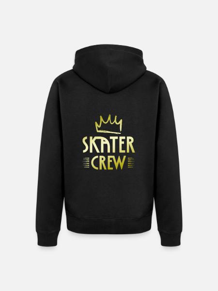 Skater Crew - Unisex Premium Organic Zip Hoodie - black