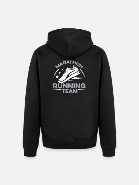 marathon running team - Unisex Premium Organic Zip Hoodie - black