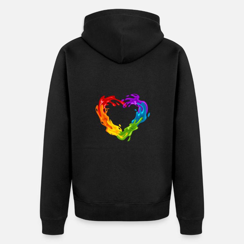 Couleur arc-en-ciel - Veste à capuche bio Premium Unisexe - noir