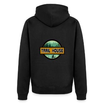 Trailhouse - Unisex Premium Bio Zip Hoodie - Schwarz - Hinten - Nico (187cm)