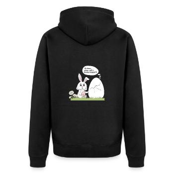 Lapin et œuf - Veste à capuche bio Premium Unisexe - noir - Dos - Nico (187cm)