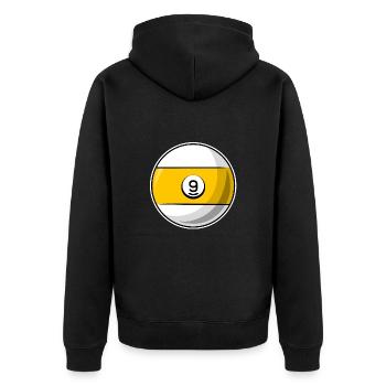 billiard ball 9 yellow billiards nine - Unisex Premium Organic Zip Hoodie - black - Back - Nico (187cm)