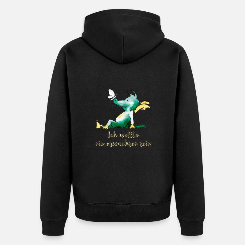 TABALUGA Ich Wollte Nie Erwachsen Sein - Unisex Premium Bio Zip Hoodie - Schwarz