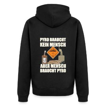 Pyro Réveillon du Nouvel An - Veste à capuche bio Premium Unisexe - noir - Dos - Nico (187cm)