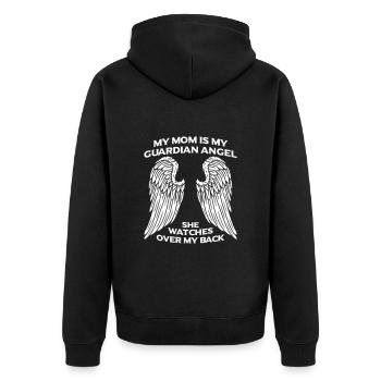 Naissance fils fille maman ange ange gardien ailes - Veste à capuche bio Premium Unisexe - noir - Dos - Nico (187cm)