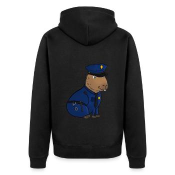 Police Capybara - Veste à capuche bio Premium Unisexe - noir - Dos - Nico (187cm)