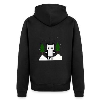 Polar Bear - Unisex Premium Organic Zip Hoodie - black - Back - Nico (187cm)