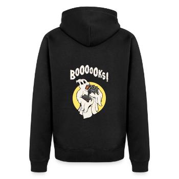 Drôle fantôme rat de bibliothèque Rat de bibliothèque Halloween - Veste à capuche bio Premium Unisexe - noir - Dos - Nico (187cm)