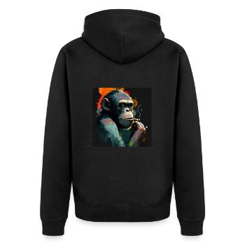 Singe Design Premium - Veste à capuche bio Premium Unisexe - noir - Dos - Nico (187cm)