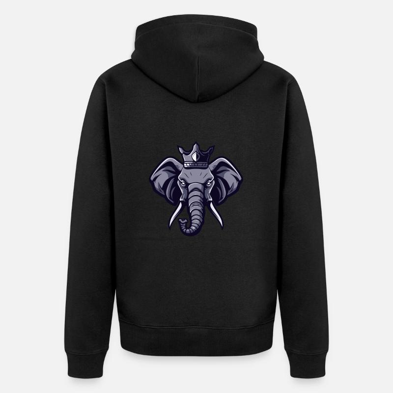 Couronne de tête d’éléphant - Veste à capuche bio Premium Unisexe - noir