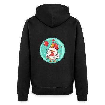 Hahn Geburtstag Baby - Unisex Premium Bio Zip Hoodie - Schwarz - Hinten - Nico (187cm)