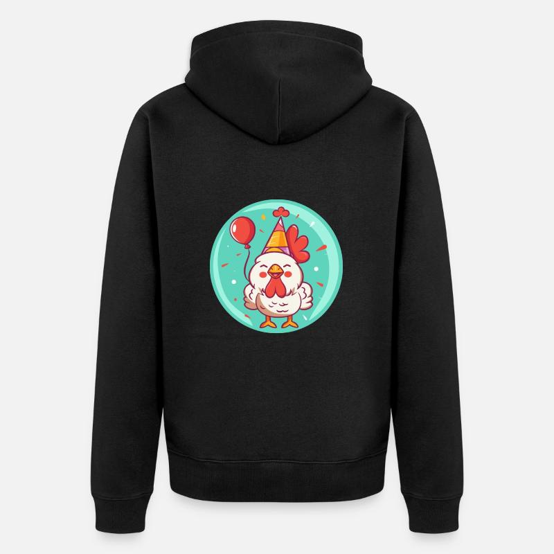 Coq Anniversaire Bébé - Veste à capuche bio Premium Unisexe - noir