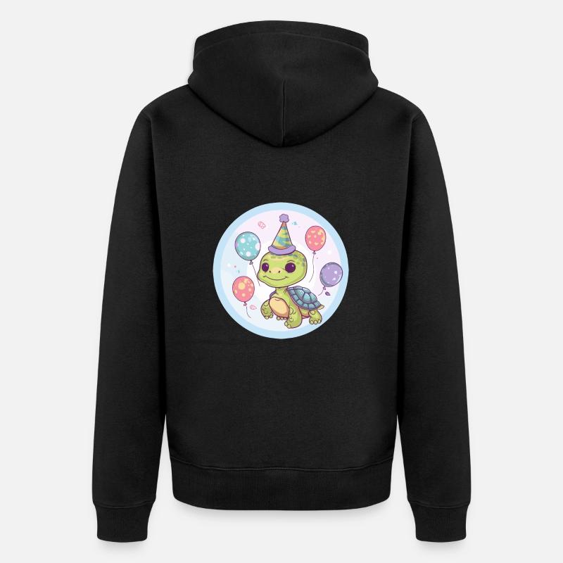 Tortue Anniversaire Bébé - Veste à capuche bio Premium Unisexe - noir