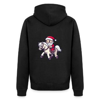 Cheval Père Noël - Veste à capuche bio Premium Unisexe - noir - Dos - Nico (187cm)
