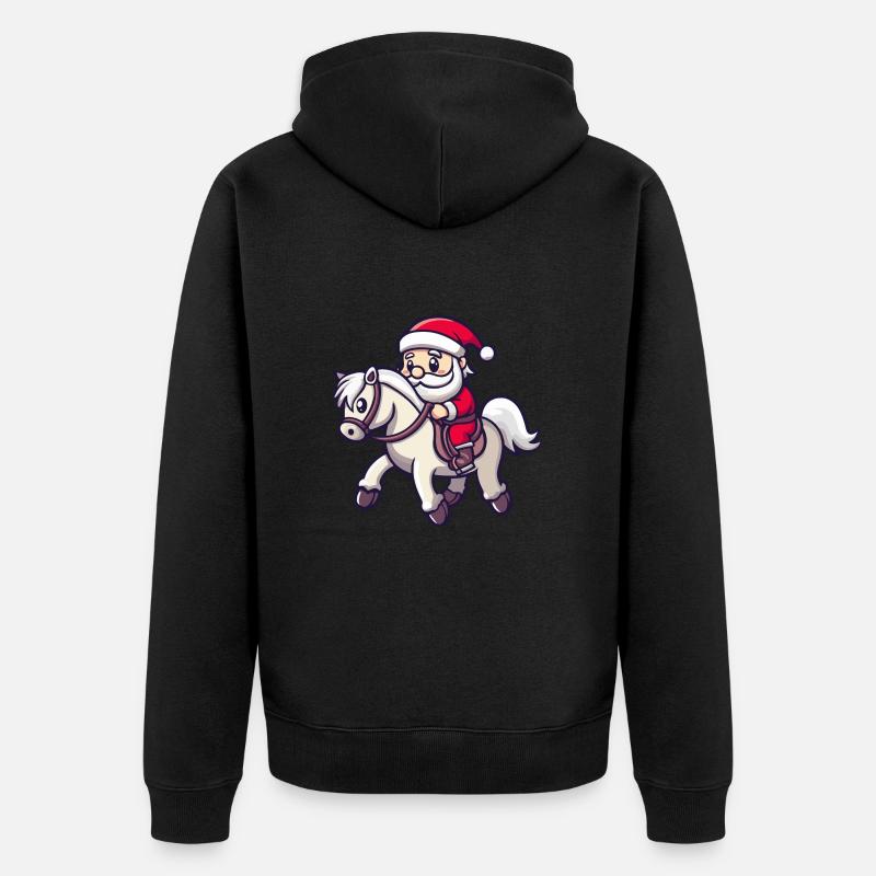 Cheval Père Noël - Veste à capuche bio Premium Unisexe - noir