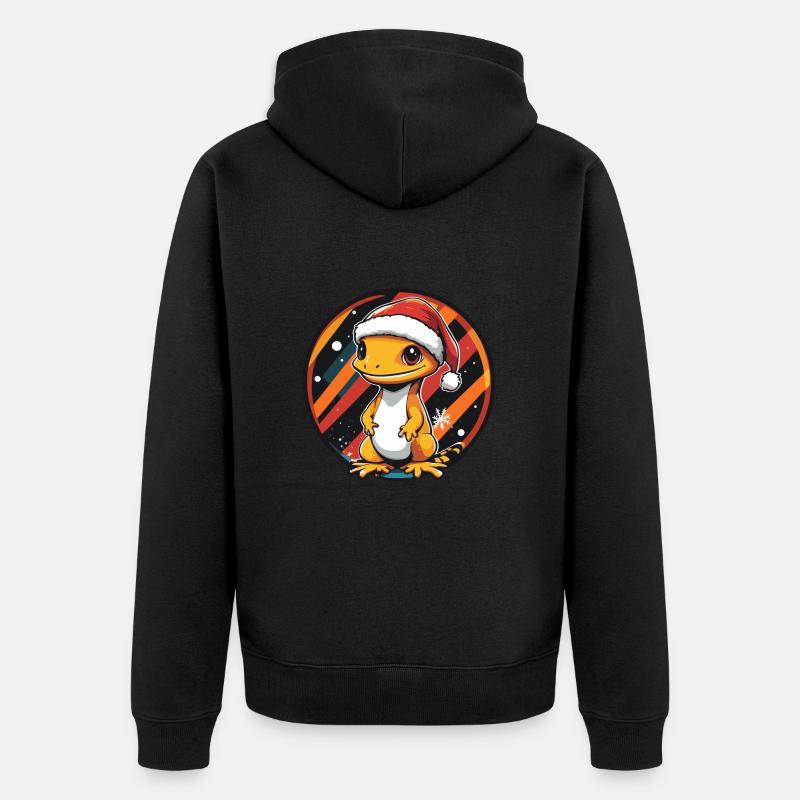 Echse Weihnachten X-Mas - Unisex Premium Bio Zip Hoodie - Schwarz