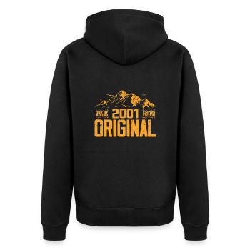 Vintage 2001 Birthday Gift - Retro 2001 - Unisex Premium Organic Zip Hoodie - black - Back - Nico (187cm)