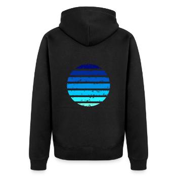 Gradient Circle N°1 - Unisex Premium Organic Zip Hoodie - black - Back - Nico (187cm)
