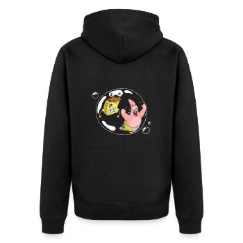 Bob l'Éponge Avec Patrick Dans Une Bulle - Veste à capuche bio Premium Unisexe - noir - Dos - Nico (187cm)