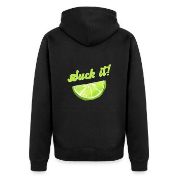 Lime Slice Cocktail Bar Suck It Saying - Veste à capuche bio Premium Unisexe - noir - Dos - Nico (187cm)