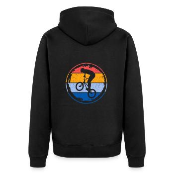 BMX Bike Retro Kids Motif Freestyle BMX Garçons - Veste à capuche bio Premium Unisexe - noir - Dos - Nico (187cm)