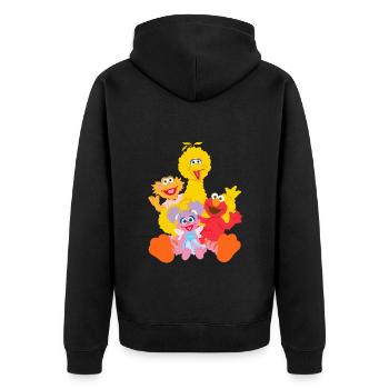 Sesame Street Bibo, Elmo, Sina, Abby And Cadabby - Unisex Premium Organic Zip Hoodie - black - Back - Nico (187cm)