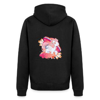 My Little Pony Retro Stars And Clouds White Pony - Unisex Premium Organic Zip Hoodie - black - Back - Nico (187cm)