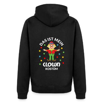 Clown Kostüm Das ist mein Clownkostüm Karneval - Unisex Premium Bio Zip Hoodie - Schwarz - Hinten - Nico (187cm)
