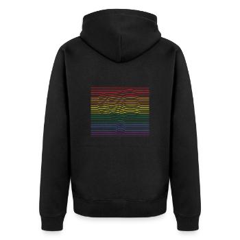 Thumbs down bunt - Unisex Premium Bio Zip Hoodie - Schwarz - Hinten - Nico (187cm)