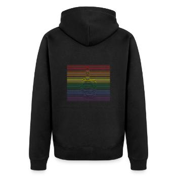 Middle Finger bunt - Unisex Premium Bio Zip Hoodie - Schwarz - Hinten - Nico (187cm)