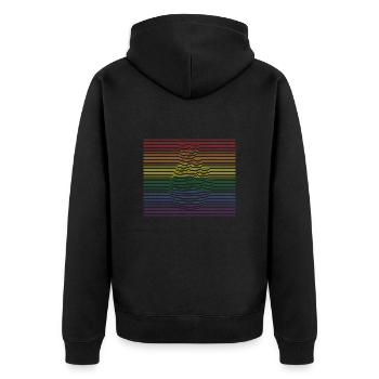 Love It bunt - Unisex Premium Bio Zip Hoodie - Schwarz - Hinten - Nico (187cm)