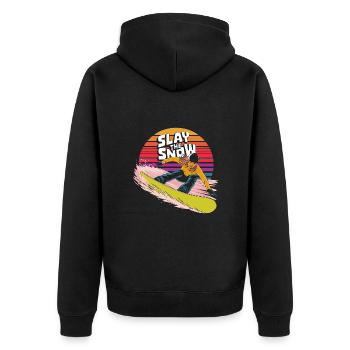 Posez le design du snowboarder sur neige - Veste à capuche bio Premium Unisexe - noir - Dos - Nico (187cm)