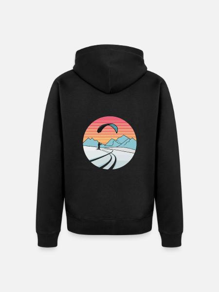 Snowkiting Adventure Art - Unisex Premium Organic Zip Hoodie - black