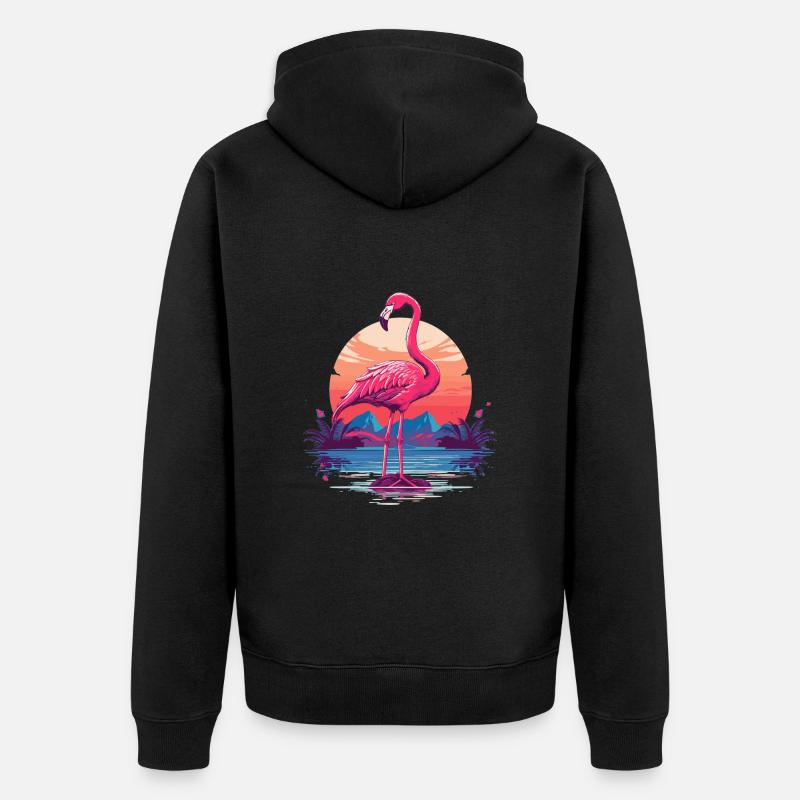 Flamant - Veste à capuche bio Premium Unisexe - noir