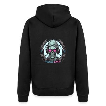 Skull Gamer avec casquette, casque et lunettes de soleil - Veste à capuche bio Premium Unisexe - noir - Dos - Nico (187cm)