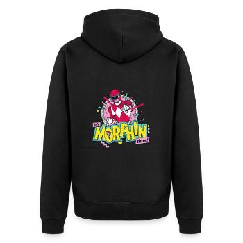 Power Rangers It's Morphin Time! - Unisex Premium Bio Zip Hoodie - Schwarz - Hinten - Nico (187cm)