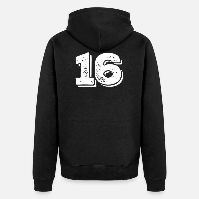 16 Nexa - Unisex Premium Bio Zip Hoodie - Schwarz