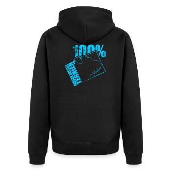 PARSON RUSSELL TERRIER 100 - Unisex Premium Organic Zip Hoodie - black - Back - Nico (187cm)