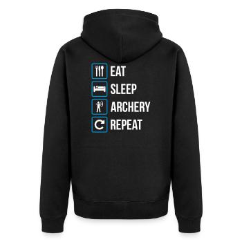 Mangez le sommeil Tir à l'arc Répétition - Veste à capuche bio Premium Unisexe - noir - Dos - Nico (187cm)