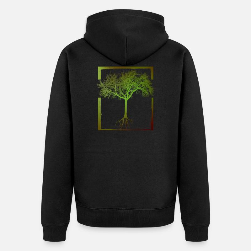 Mutter Natur - Rahmen 01 - Unisex Premium Bio Zip Hoodie - Schwarz