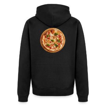 pizza margherita pizzeria food food - Unisex Premium Organic Zip Hoodie - black - Back - Nico (187cm)